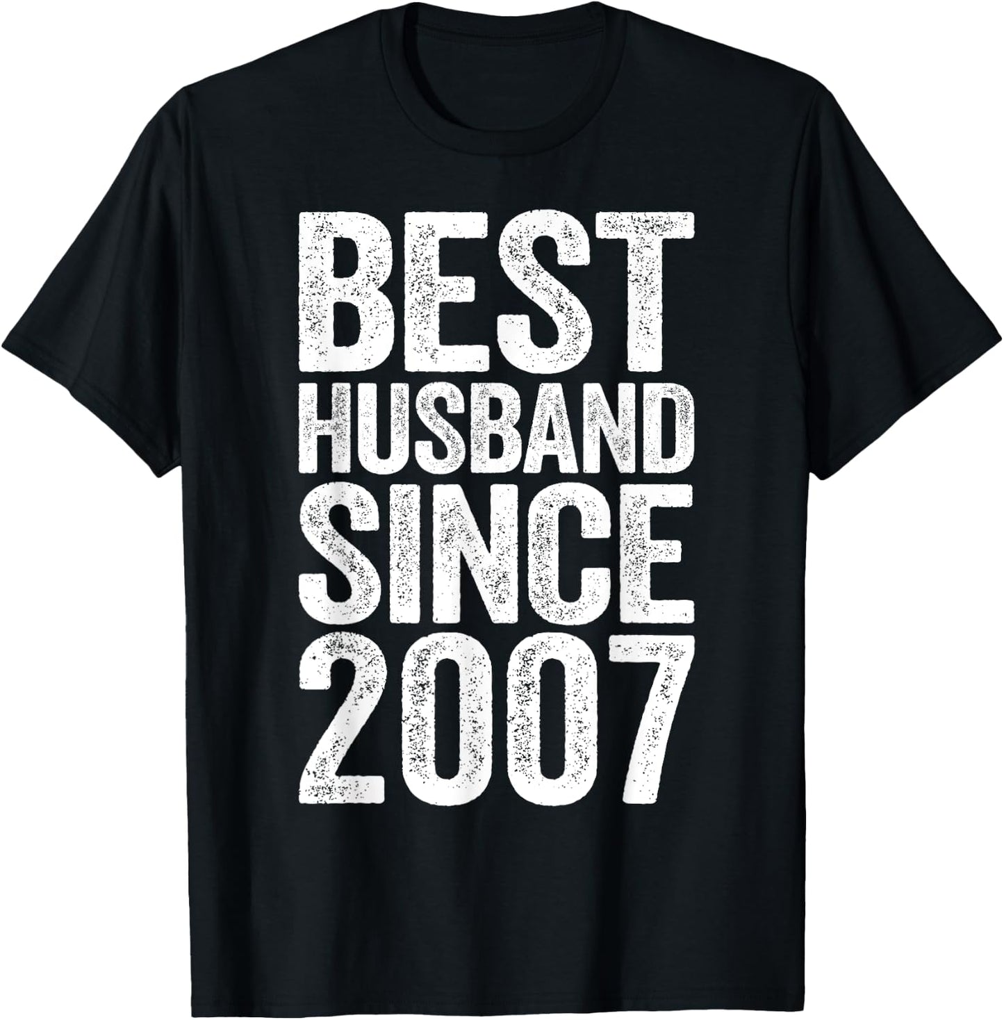 Best Husband Since 2007 13th Wedding Anniversary T-Shirt - T-Shirt | Black