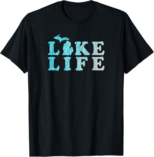 Michigan Lake Life in the Great Lakes T-Shirt - T-Shirt | Black