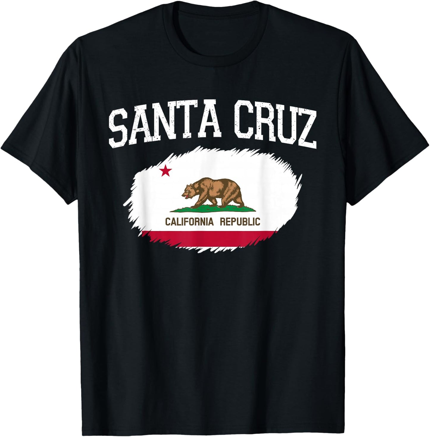 SANTA CRUZ CA CALIFORNIA Flag Vintage USA Sports Men Women T-Shirt - T-Shirt | Black