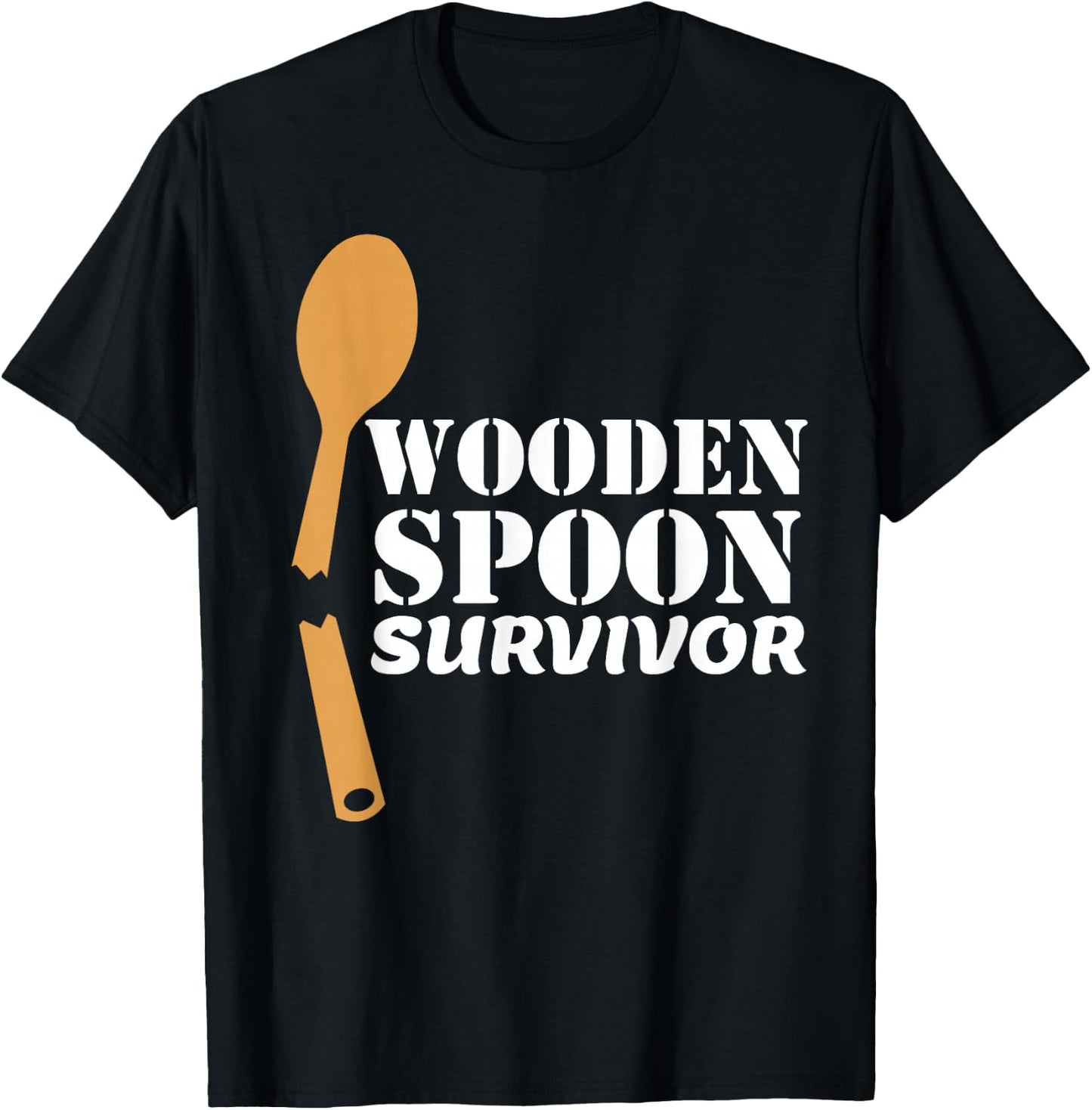 90s Wooden Spoon Survivor Funny Nostalgic Italian Joke T-Shirt - T-Shirt | Black