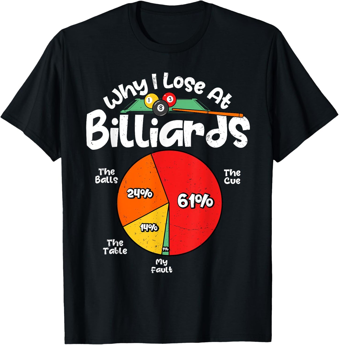 Why I Lose At Billiards Pool Player Sport Snooker Funny T-Shirt - T-Shirt | Black