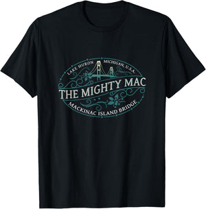 Mackinac Island Bridge Michigan USA Lake Huron Souvenir T-Shirt - T-Shirt | Black