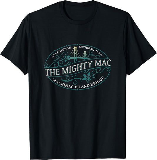 Mackinac Island Bridge Michigan USA Lake Huron Souvenir T-Shirt - T-Shirt | Black