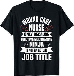 Wound Care Nurse WOC Specialist CCON Continence Ostomy RN T-Shirt - T-Shirt | Black