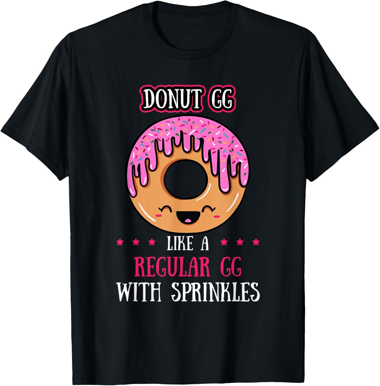 Donut GG Doughnut Grandmother Fried Dough Lover Grandmom T-Shirt - T-Shirt | Black