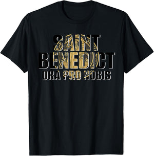 Saint Benedict Medal Traditional Latin Catholic T-Shirt - T-Shirt | Black