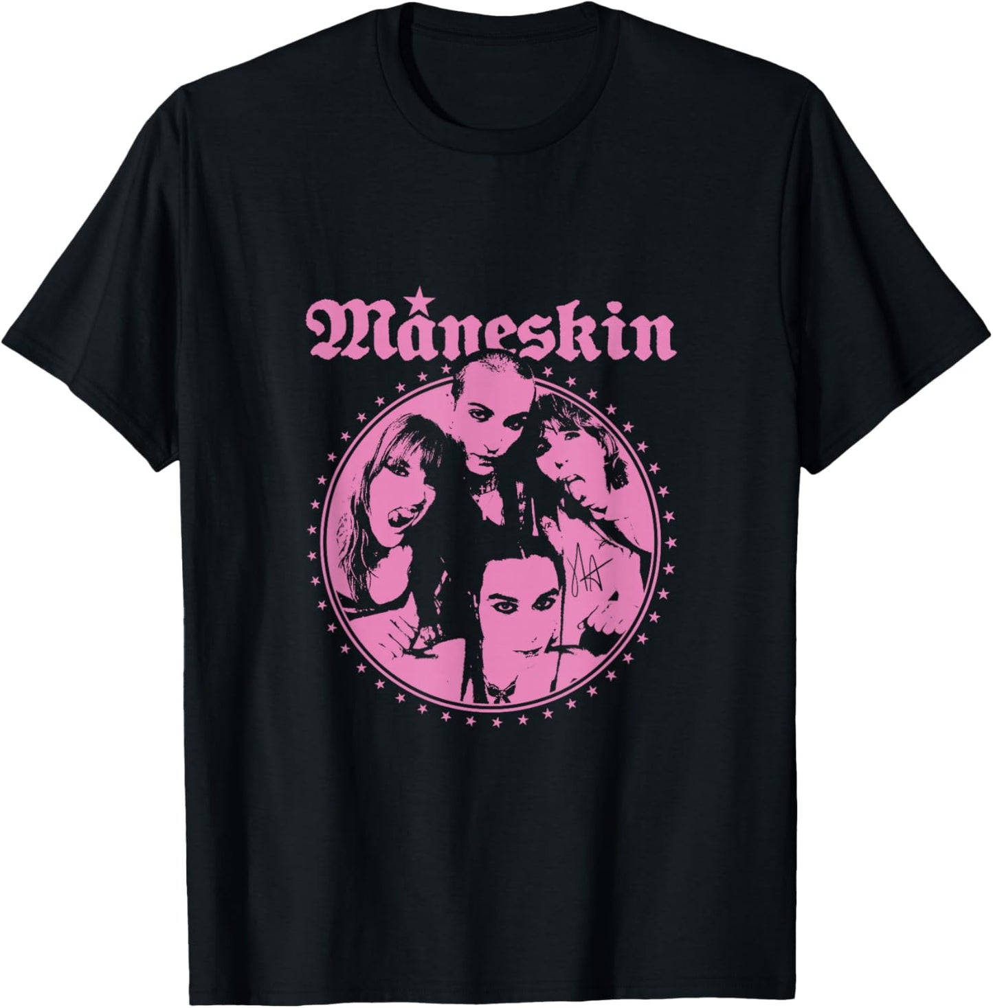 Måneskin Pink Fisheye T-Shirt - T-Shirt | Black