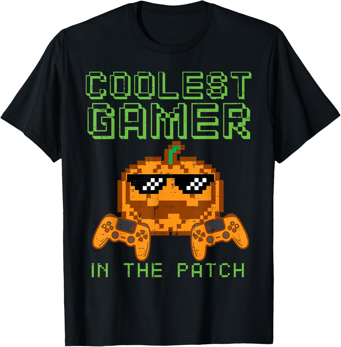 Halloween Coolest Gamer Patch Gaming Costume Men Boys Kids T-Shirt - T-Shirt | Black