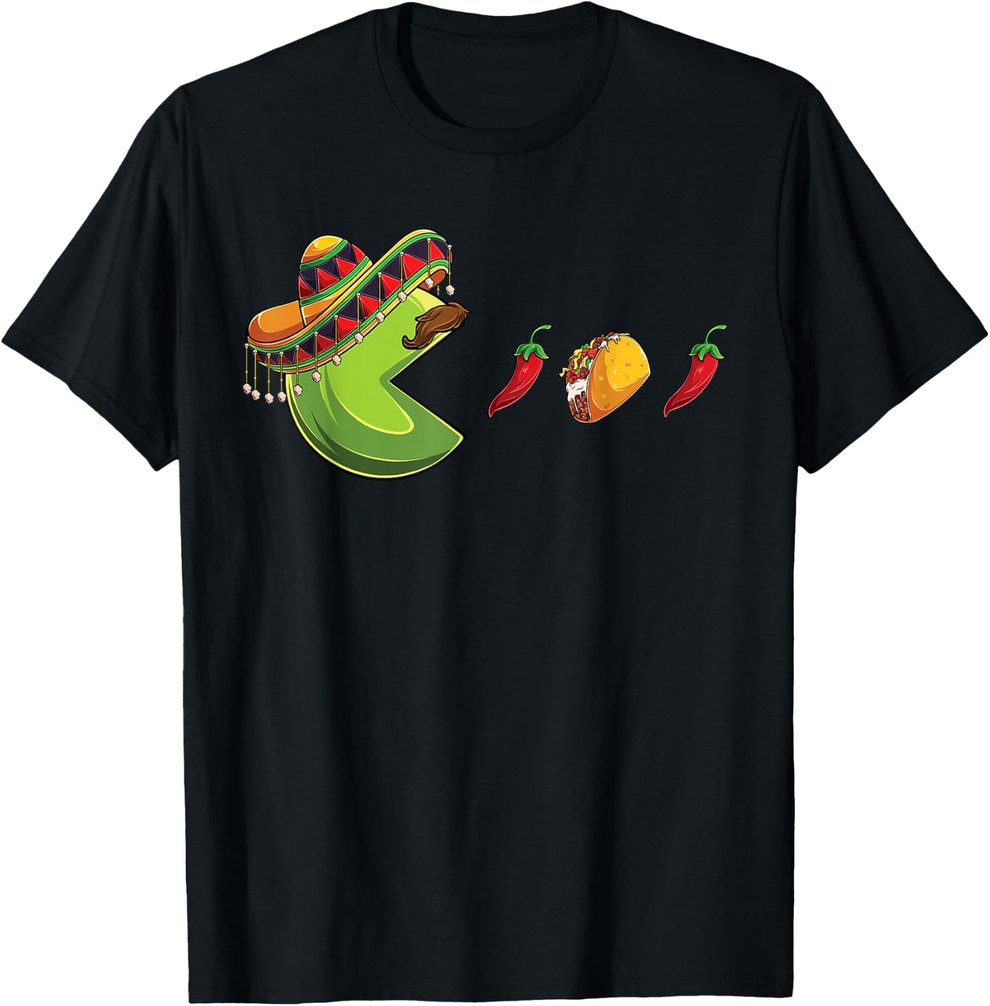 Funny eating Tacos Cinco de Mayo Boys Kids woman Men Mexican T-Shirt - T-Shirt | Black