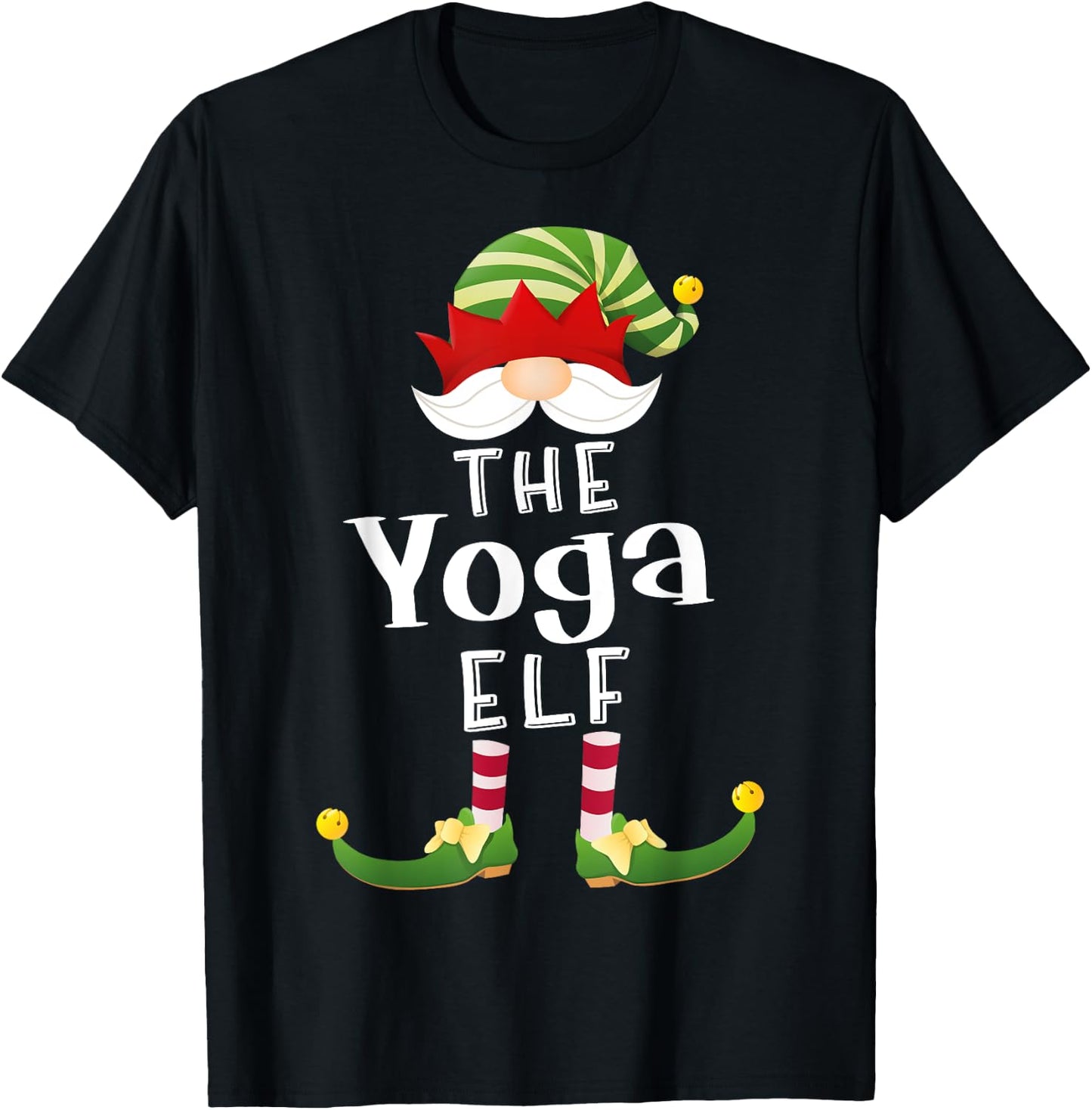 Yoga Elf Group Christmas Funny Pajama Party T-Shirt - T-Shirt | Black
