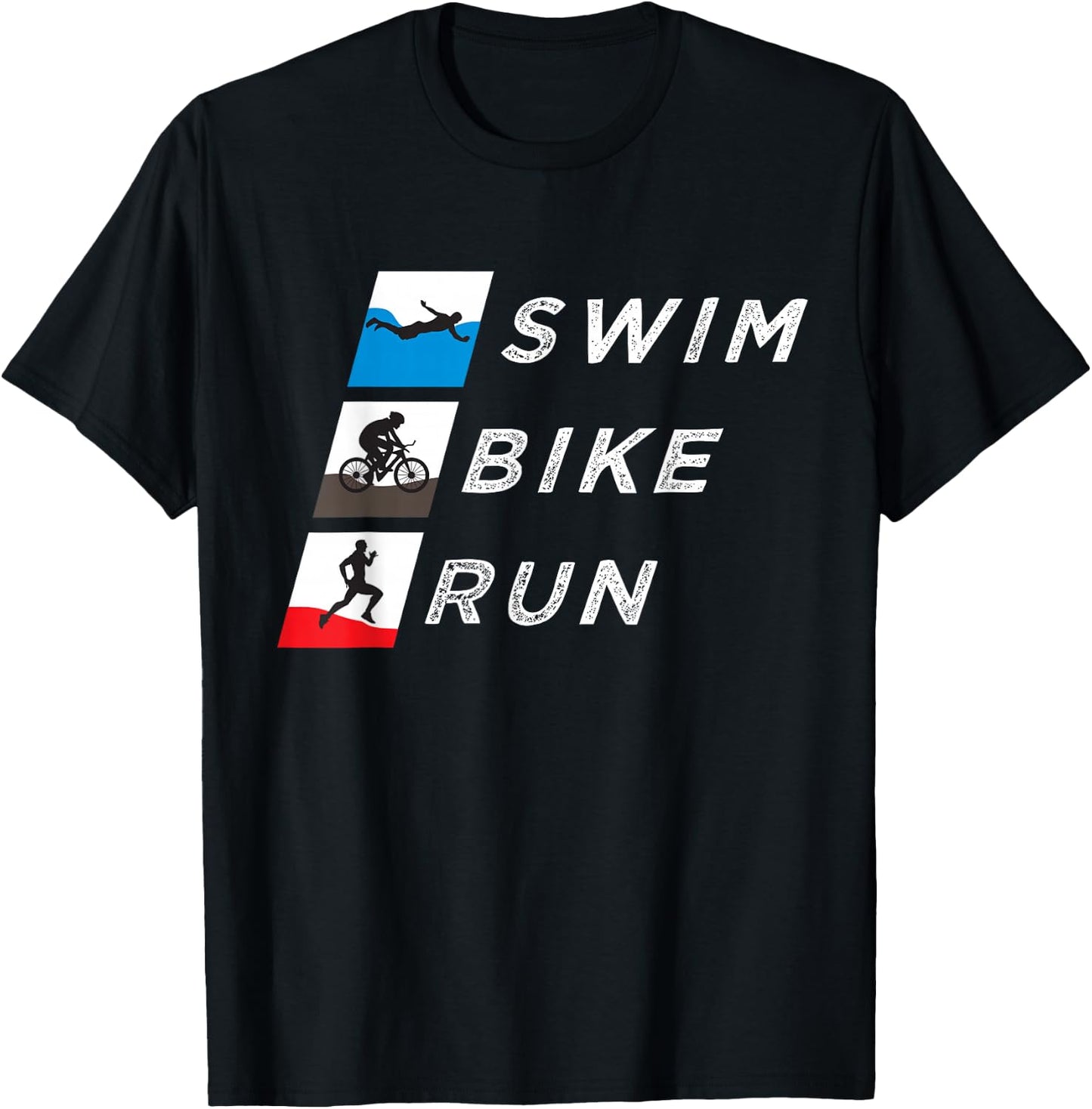 Swim Bike Run Triathlete Endurance Train Triathlon Workout T-Shirt - T-Shirt | Black
