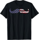 Patriotic USA Flag Mustache 4th of July for Facial Hair Fans T-Shirt - T-Shirt | Black