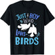 Kids Bird Just A Boy Who Loves Birds Gift T-Shirt - T-Shirt | Black