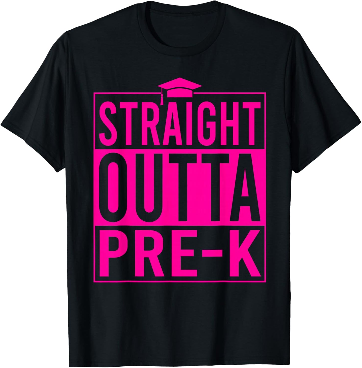 Straight Outta Pre-k School Graduation Idea Class Of 2026 T-Shirt - T-Shirt | Black