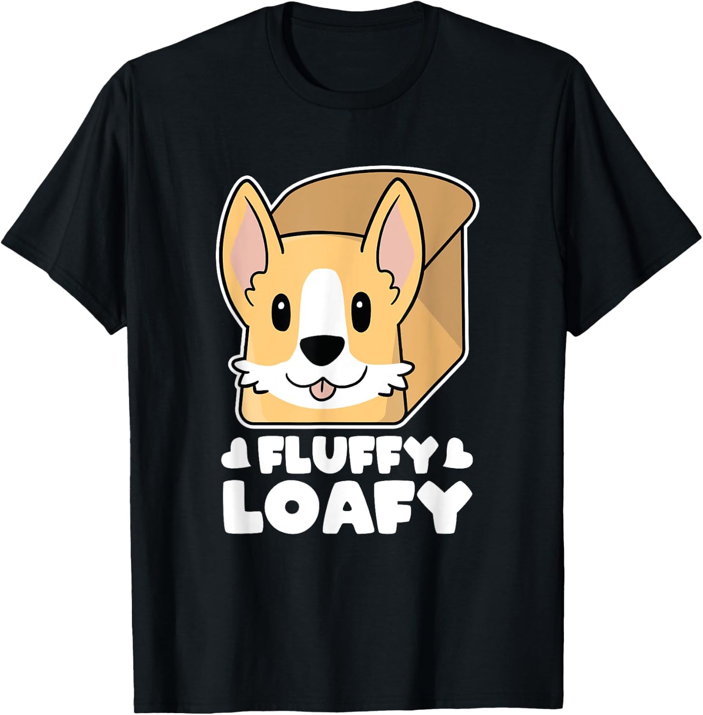 Pembroke Welsh Corgi Butt Bread Fluffy Loafy Kawaii Corgi T-Shirt - T-Shirt | Black