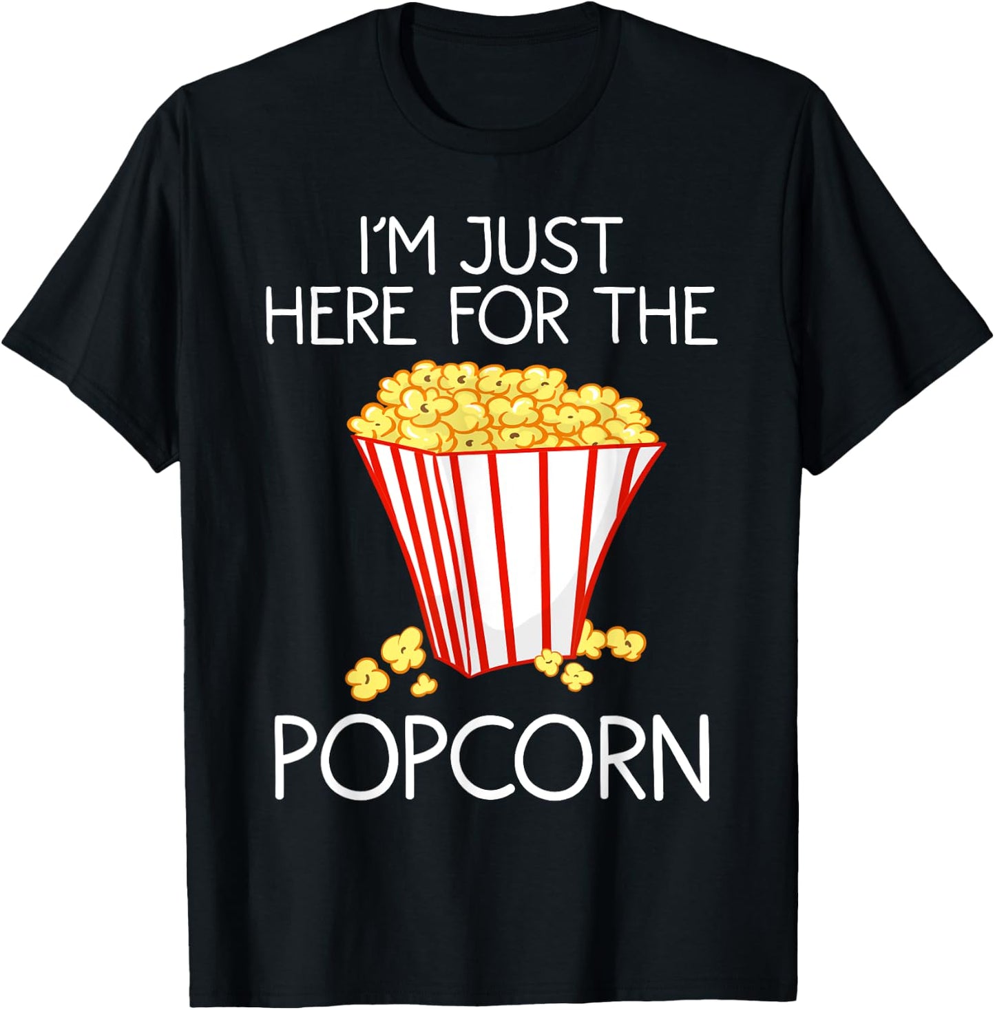Funny Popcorn Movie Novelty Gift | Cute Snack Fan Boys Girls T-Shirt - T-Shirt | Black
