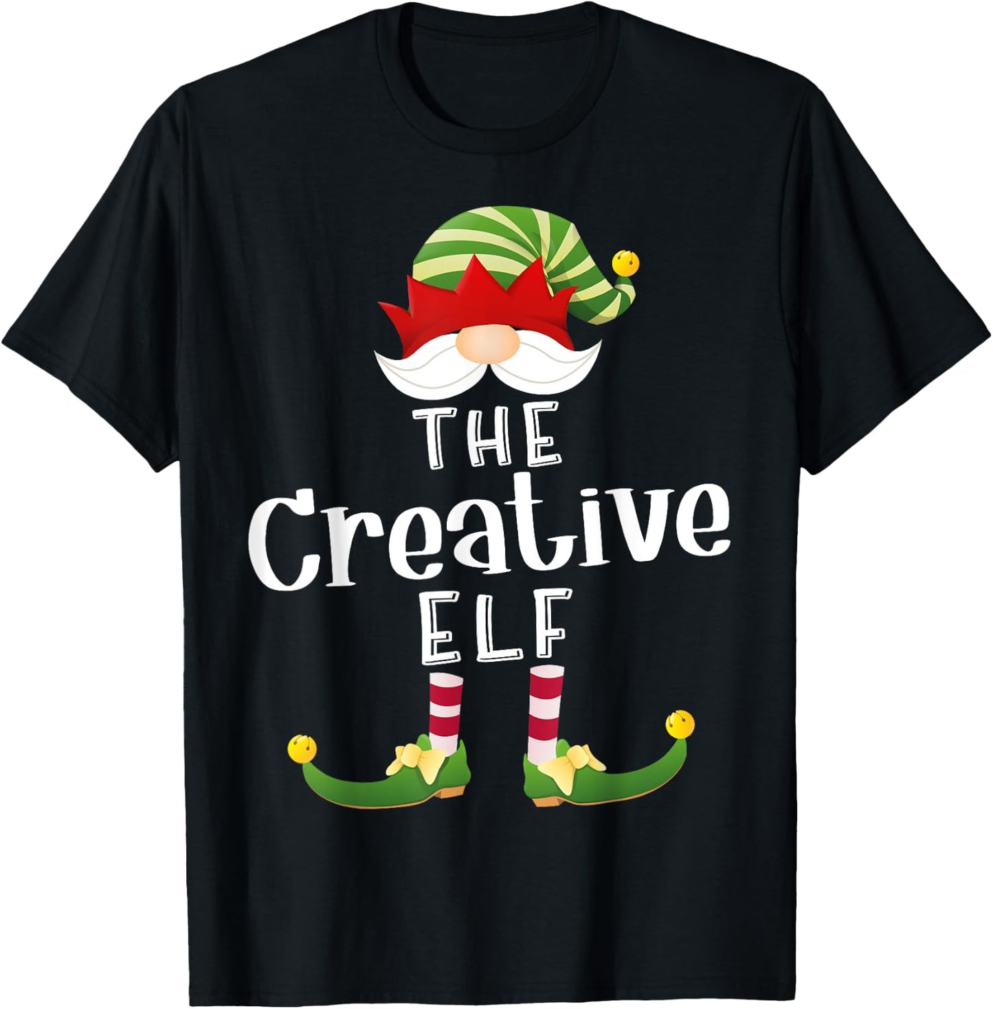 Creative Elf Group Christmas Funny Pajama Party T-Shirt - T-Shirt | Black