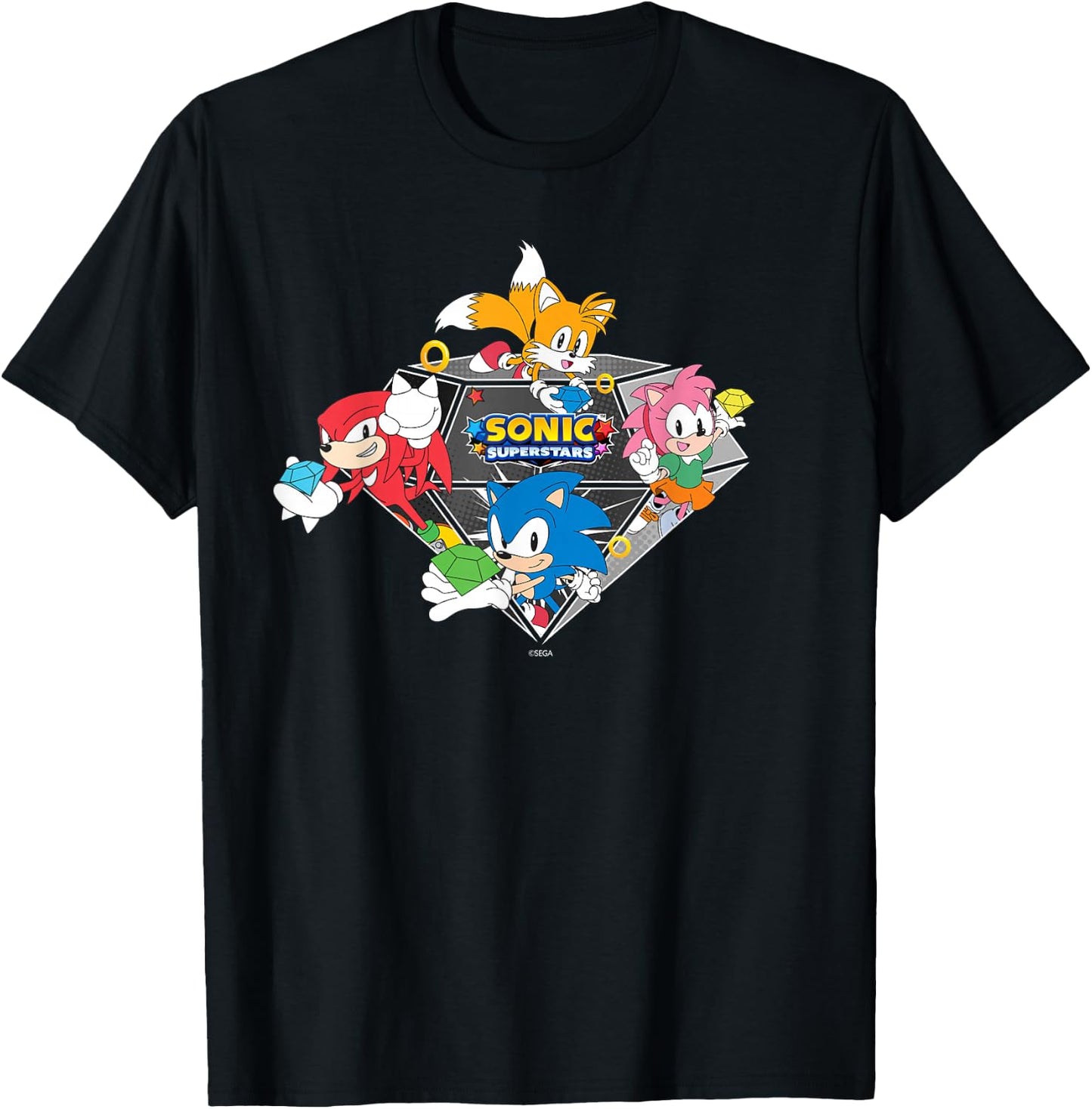 Sonic The Hedgehog, Sonic Superstars - Emerald Club T-Shirt - T-Shirt | Black