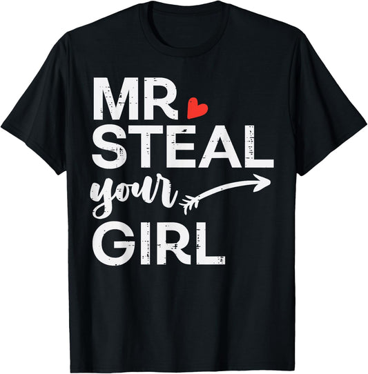 Valentines Day Mr Steal Your Girl Toddler Boys Kids Youth T-Shirt - T-Shirt | Black