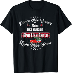 Frosty Dance, Rudolph Shine, Jesus Love Xmas T-Shirt - T-Shirt | Black