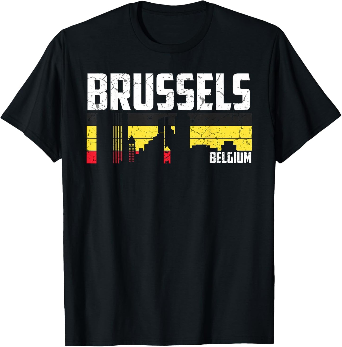 My Brussels Skyline Belgium Home City Souvenir T-Shirt - T-Shirt | Black