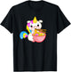 Unicorn Eating Ramen Kawaii Japanese Noodles Anime Teen Girl T-Shirt - T-Shirt | Black