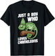 Just a Boy Who Loves Chameleons Cute Lizard Chameleon T-Shirt - T-Shirt | Black