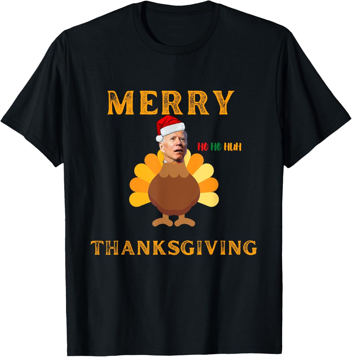 Funny Thanksgiving Joe Biden Merry Thanksgiving Confused Joe T-Shirt - T-Shirt | Black
