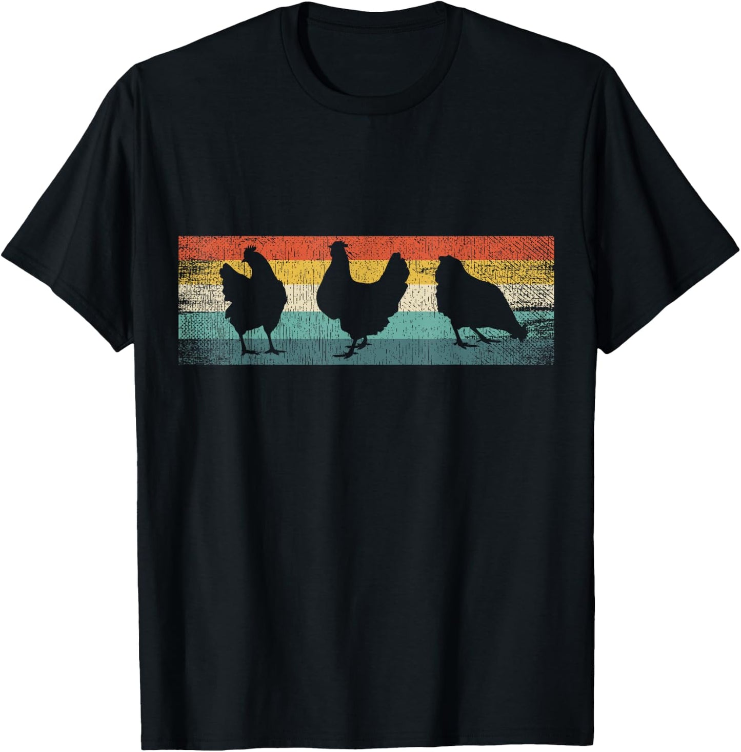 Vintage 70s 80s Retro Poultry Farmer Chicken T-Shirt - T-Shirt | Black