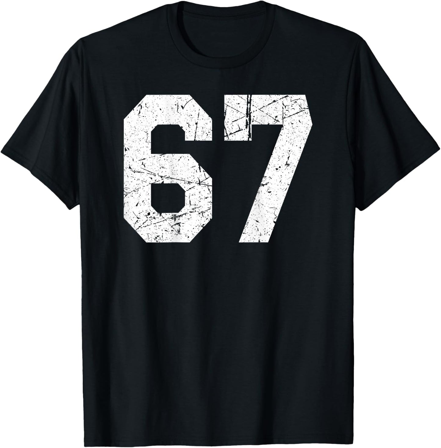 Number #67 Jersey Uniform Athletic Style Sports Graphic T-Shirt - T-Shirt | Black