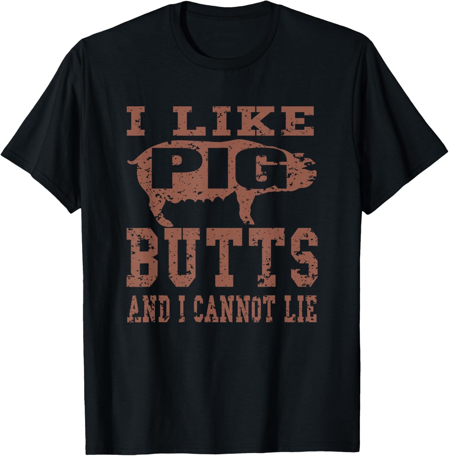 Silhouette BBQ Grill I Like Pig Butts And I Cannot Lie Gift T-Shirt - T-Shirt | Black