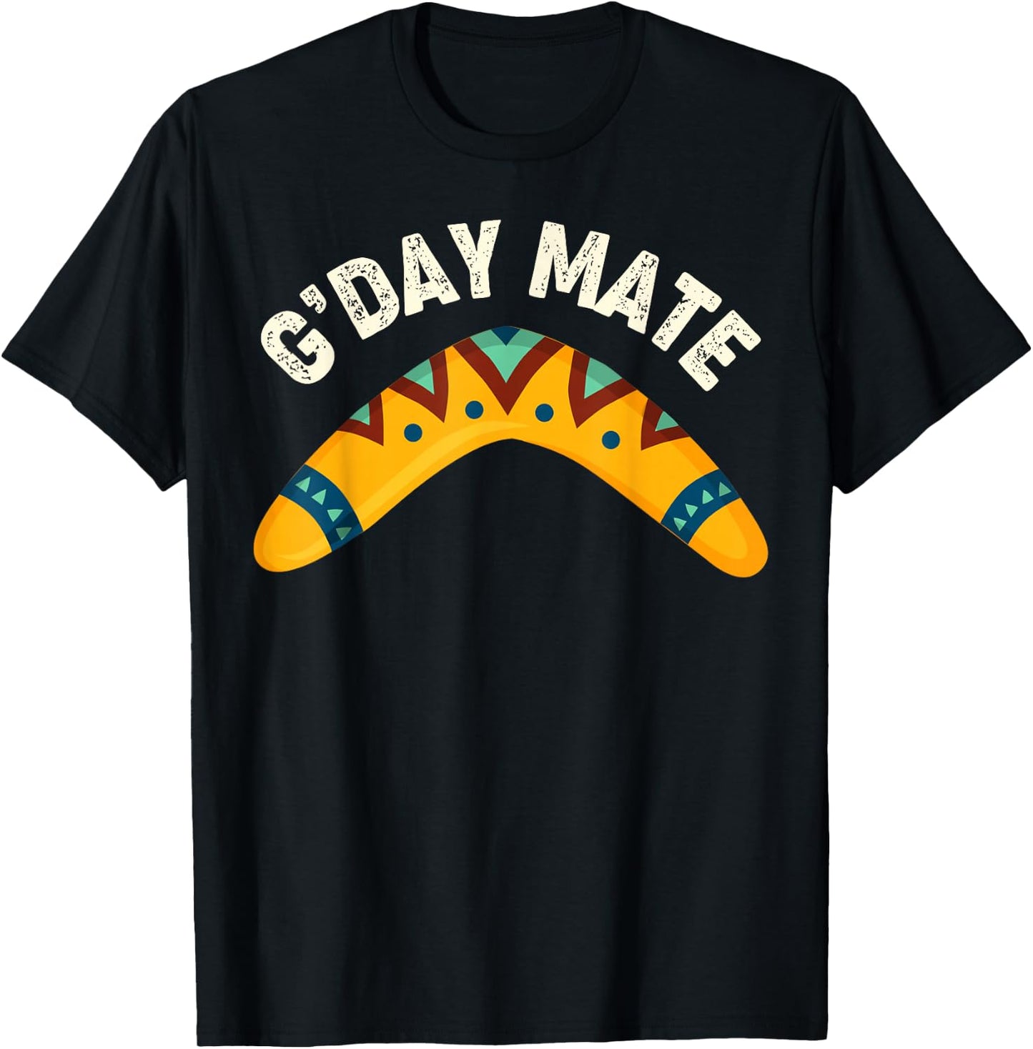 G'Day Mate Shirt Funny Traditional Australian Boomerang T-Shirt - T-Shirt | Black