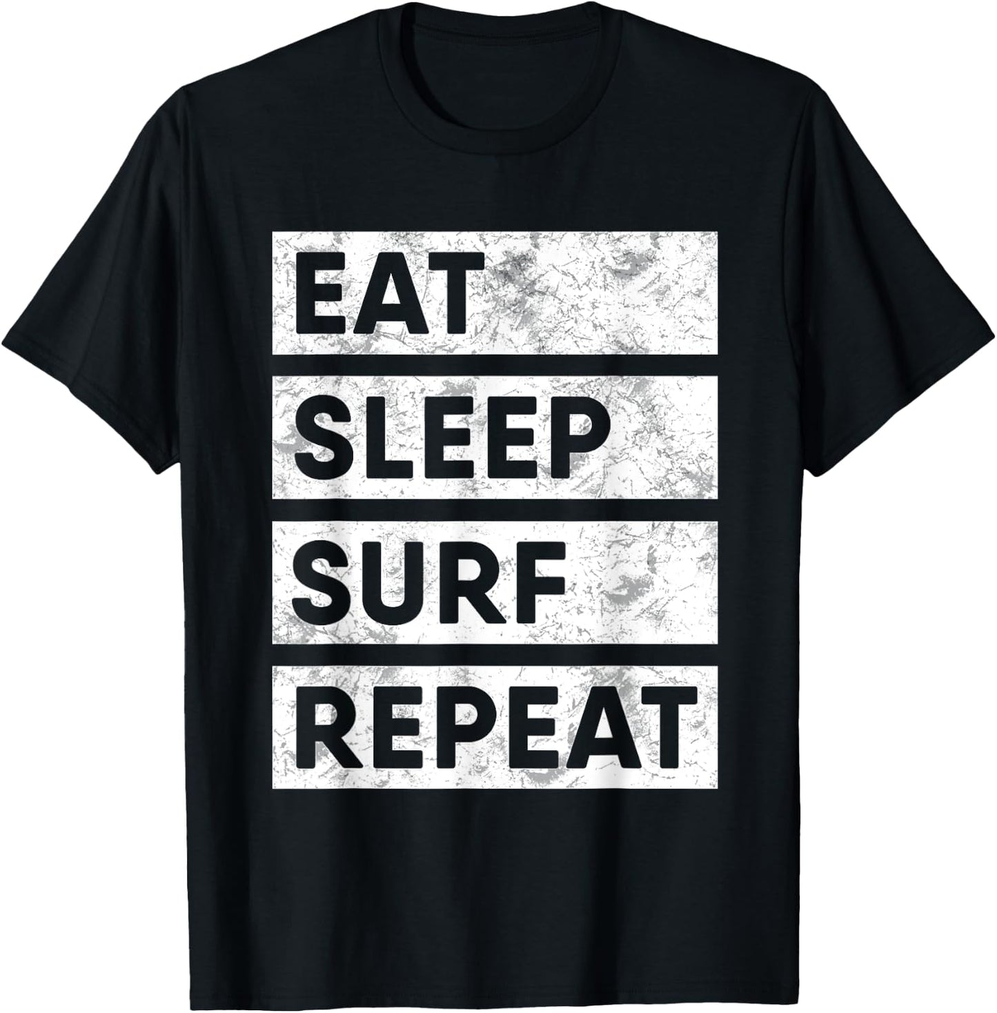 Surfing Eat Sleep Surf Repeat Surfer T-Shirt - T-Shirt | Black