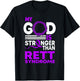 My God Is Stronger Than Rett Syndrome Awareness Ribbon T-Shirt - T-Shirt | Black