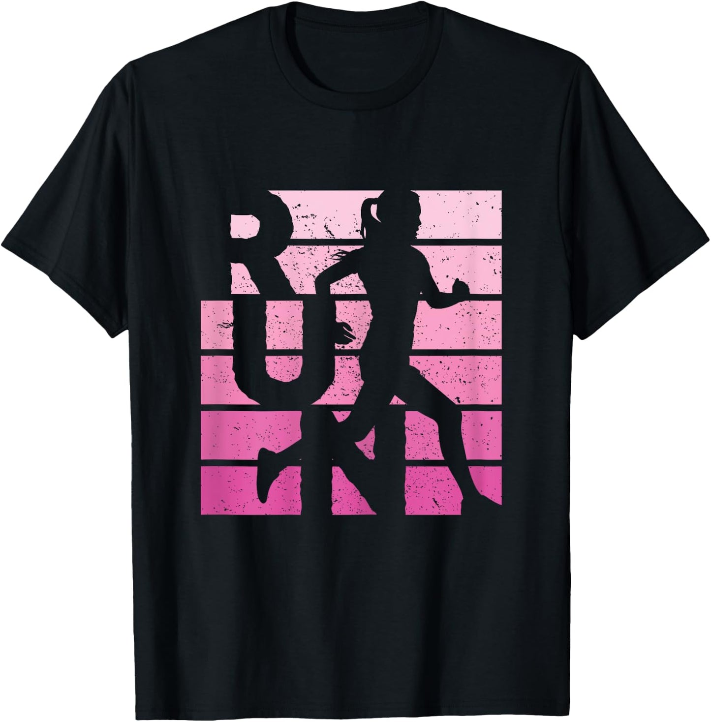 Retro RUN Runner Jogger Marathon Vintage for Girls Women T-Shirt - T-Shirt | Black