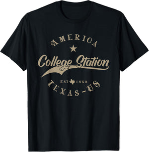 College Station TX | Texas T-Shirt - T-Shirt | Black