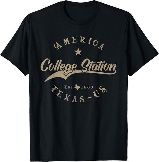 College Station TX | Texas T-Shirt - T-Shirt | Black