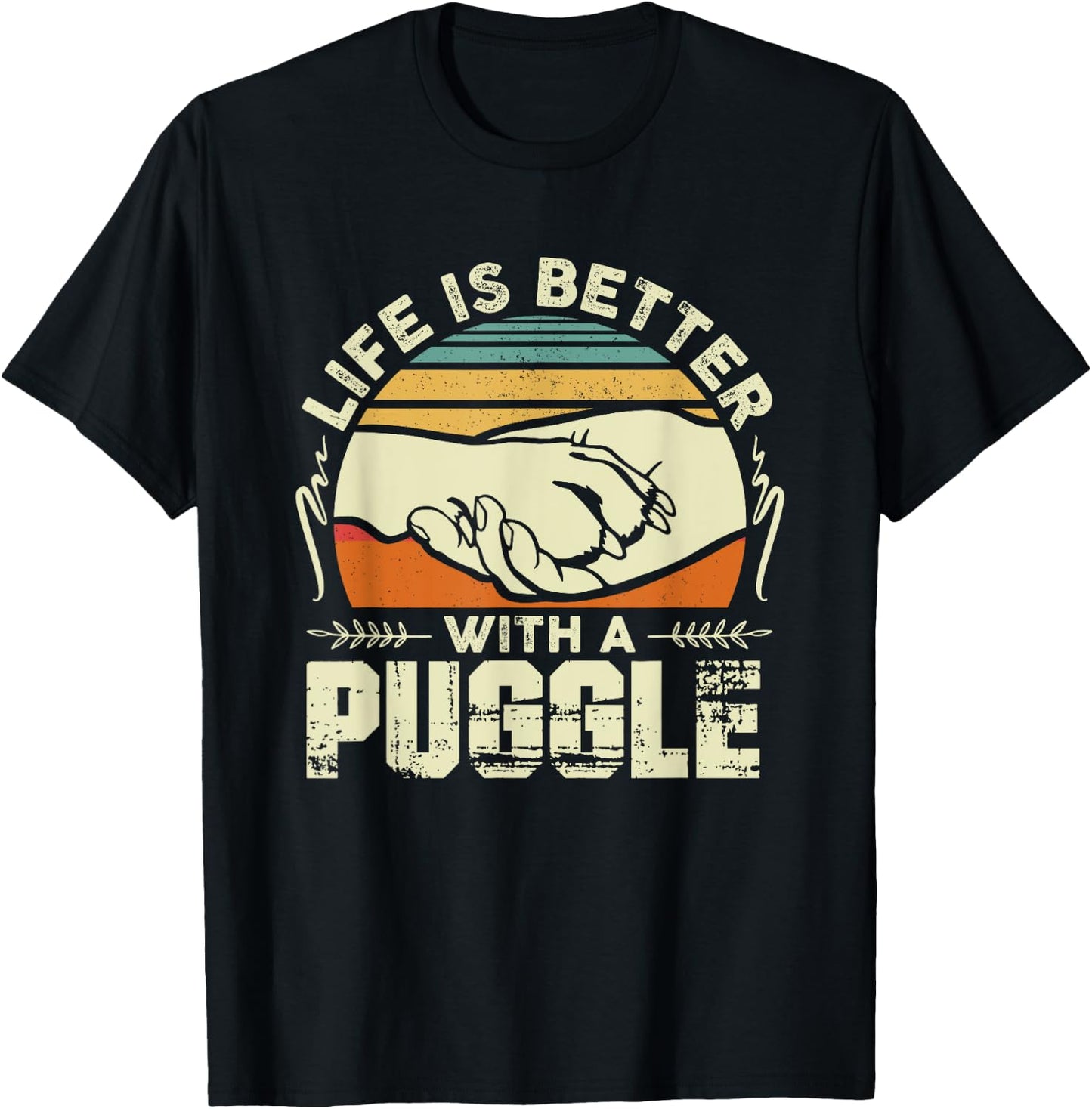 Puggle Shirt Men Women Dog Mom Dog Lover Puggle T-Shirt - T-Shirt | Black