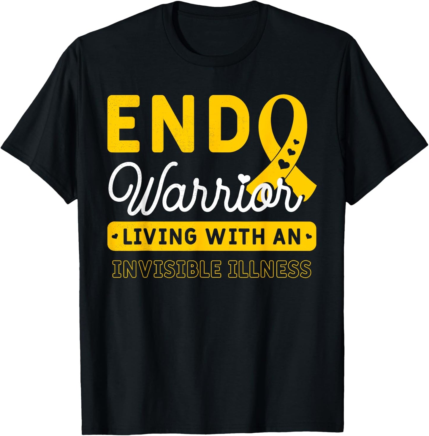 Endo Warrior Living With An Invisible Illness Endometriosis T-Shirt - T-Shirt | Black