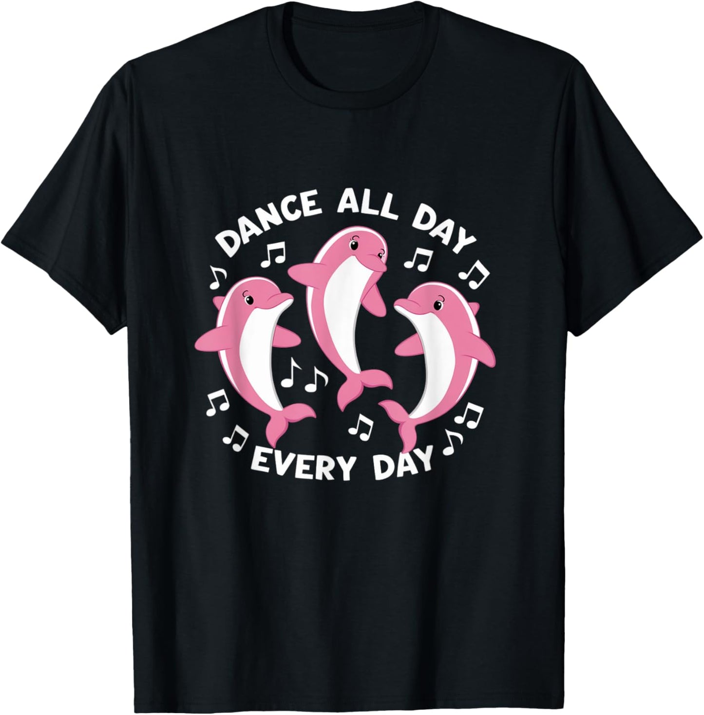 Dance All Day Cute Dolphin Dance Recitals Design T-Shirt - T-Shirt | Black