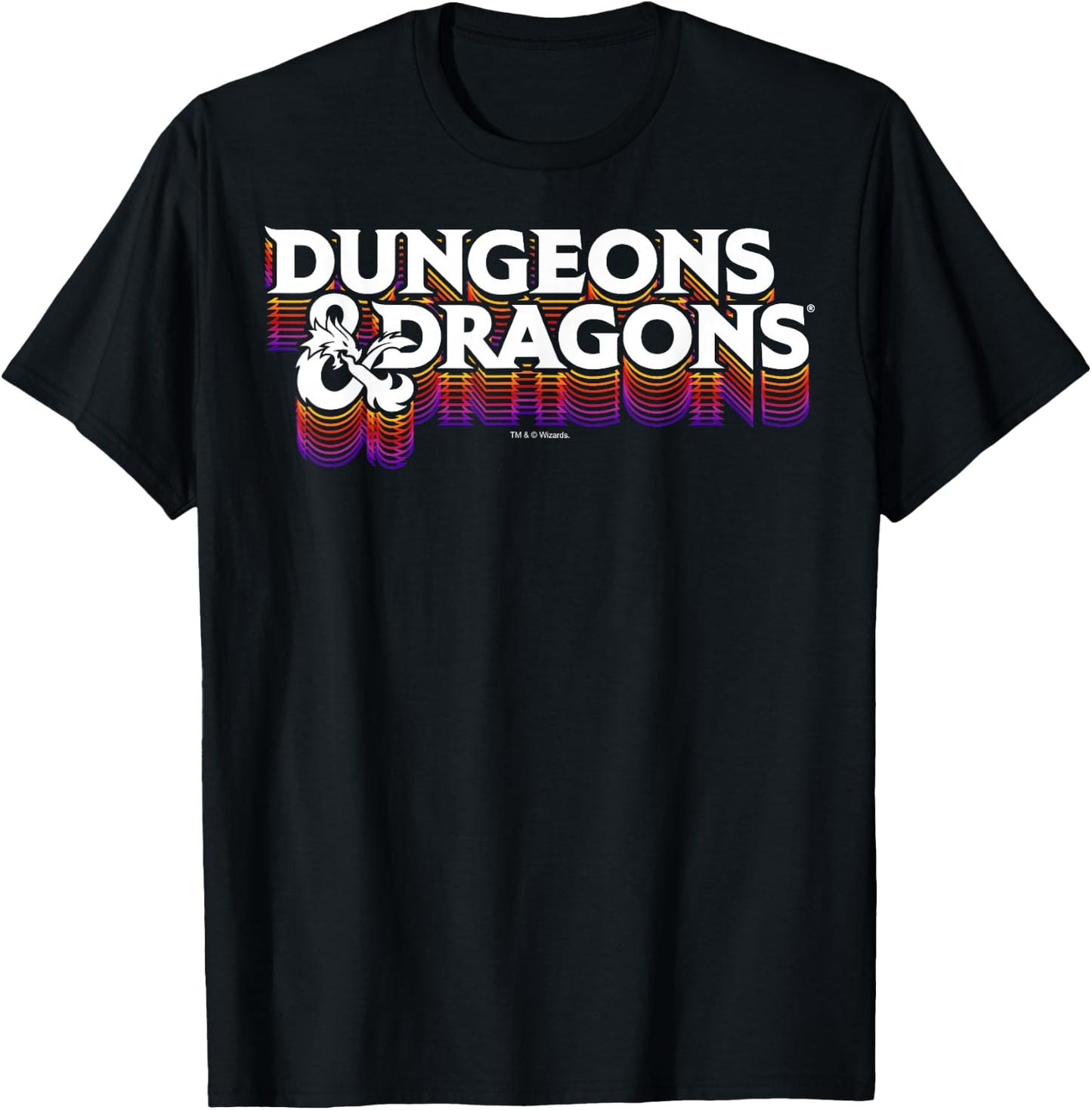 Dungeons & Dragons Retro Logo Stack T-Shirt - T-Shirt | Black
