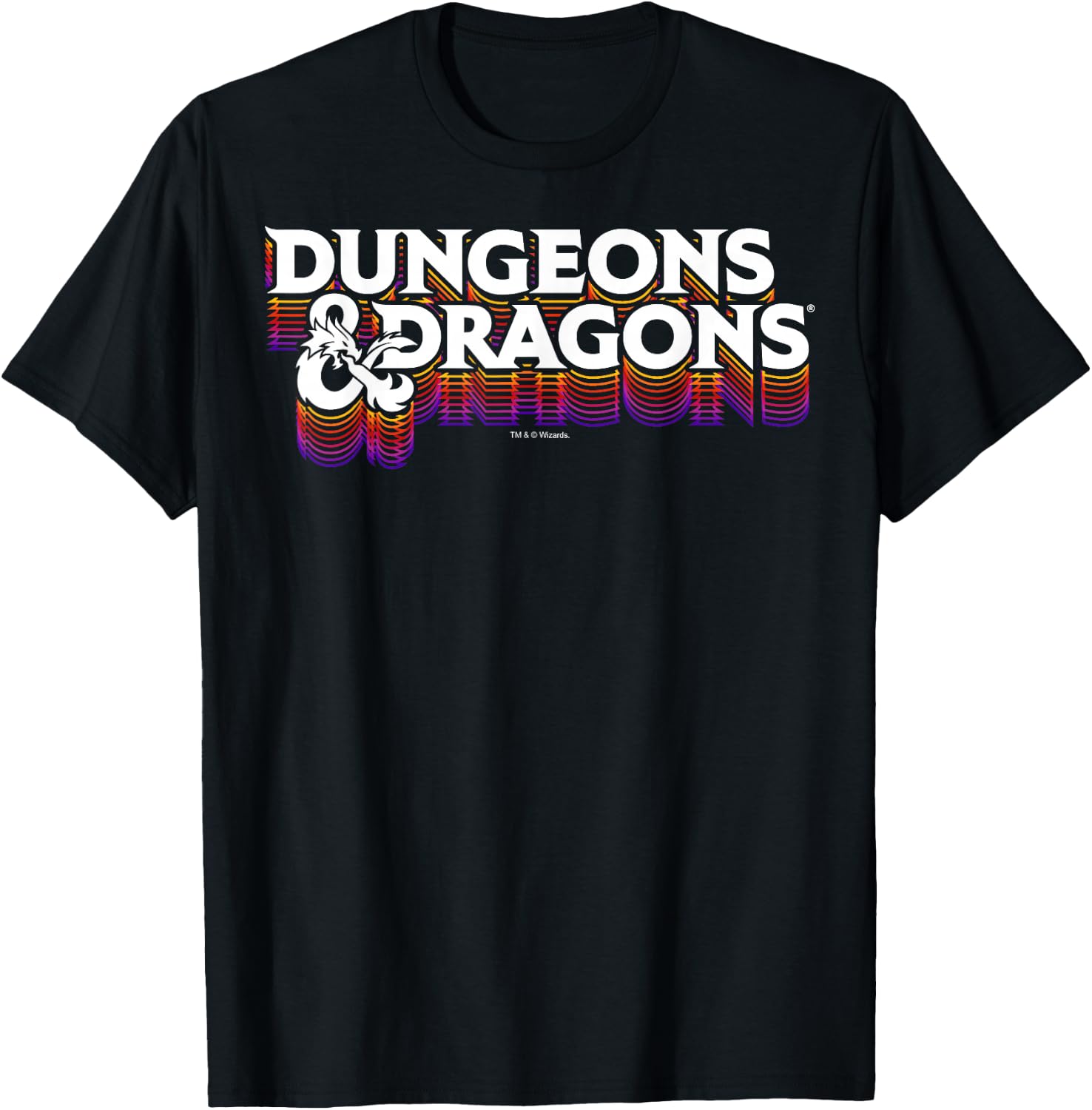 Dungeons & Dragons Retro Logo Stack T-Shirt - T-Shirt | Black