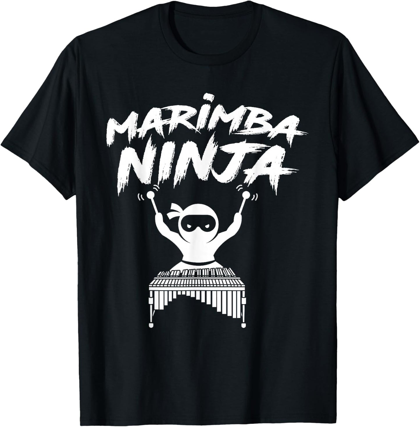 Marimba Ninja Funny Marching Band Percussion Gift Men Boys T-Shirt - T-Shirt | Black