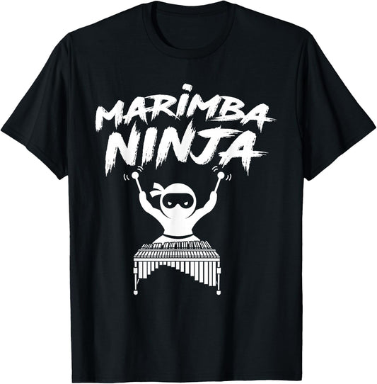 Marimba Ninja Funny Marching Band Percussion Gift Men Boys T-Shirt - T-Shirt | Black