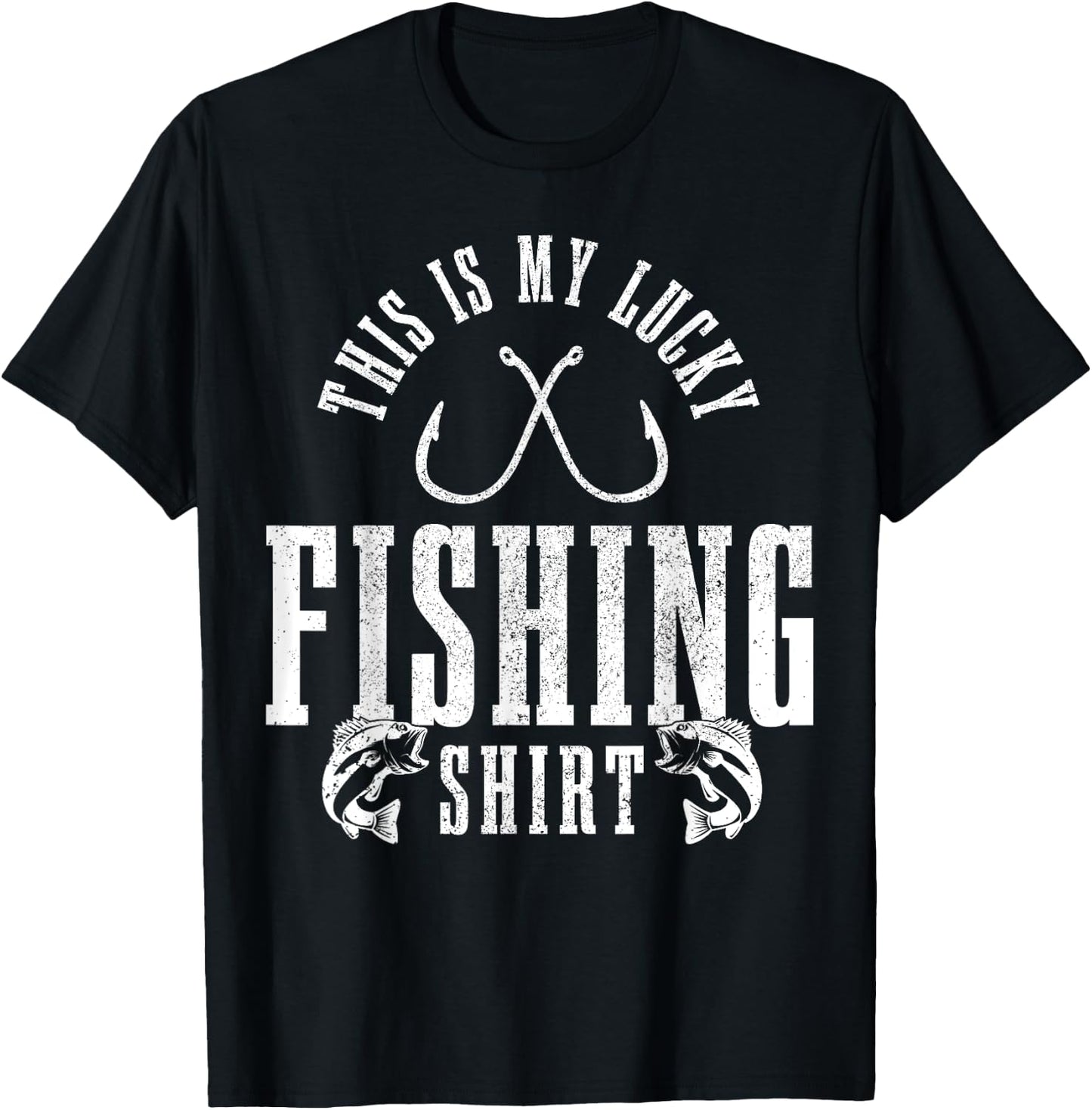 Fishing Saying Angler Gift This Is My Lucky Fishing T-Shirt - T-Shirt | Black