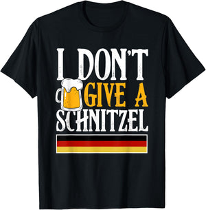 I Don't Give A Schnitzel German Beer Wurst Funny Oktoberfest T-Shirt - T-Shirt | Black