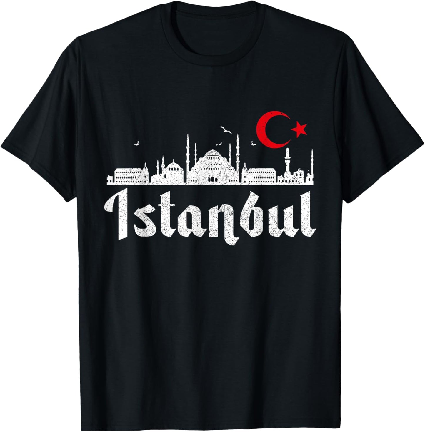 Istanbul Skyline Turkey Turkish Pride Souvenir Turkiye T-Shirt - T-Shirt | Black