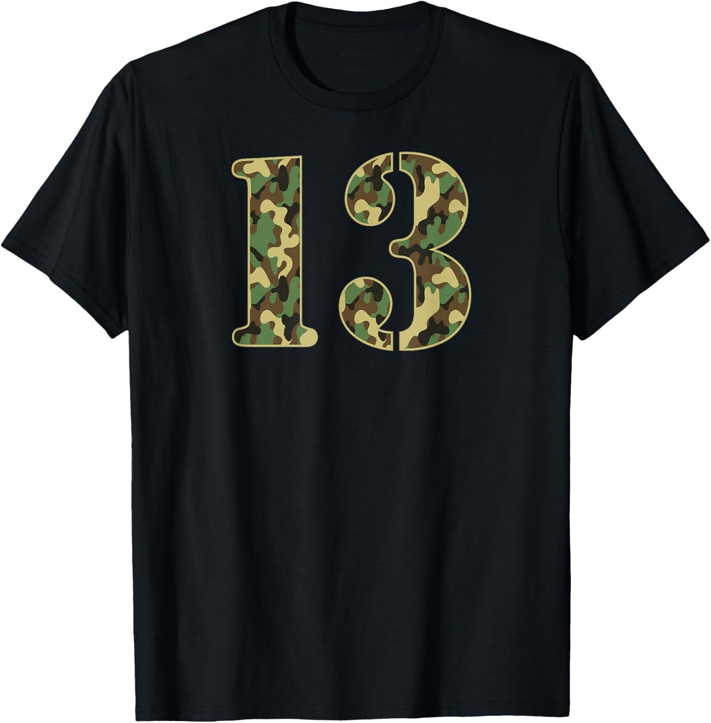 13th Birthday Soldier 13 Years Old Military Camouflage T-Shirt - T-Shirt | Black