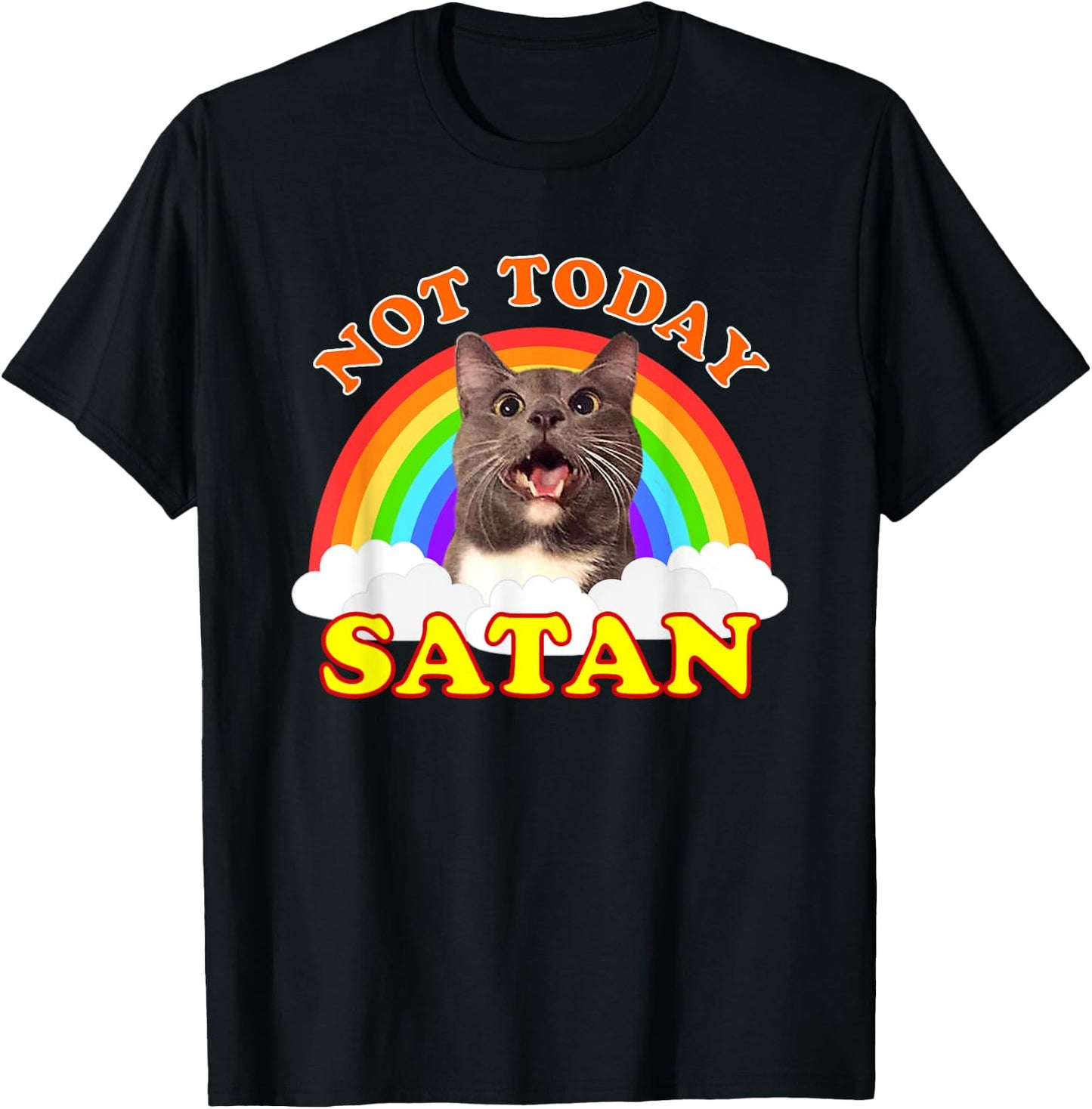 Funny Not Today Satan Cat T-Shirt - T-Shirt | Black