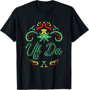 Uff Da Norwegian Rosemaling Funny Scandinavian Folk Norway T-Shirt - T-Shirt | Black